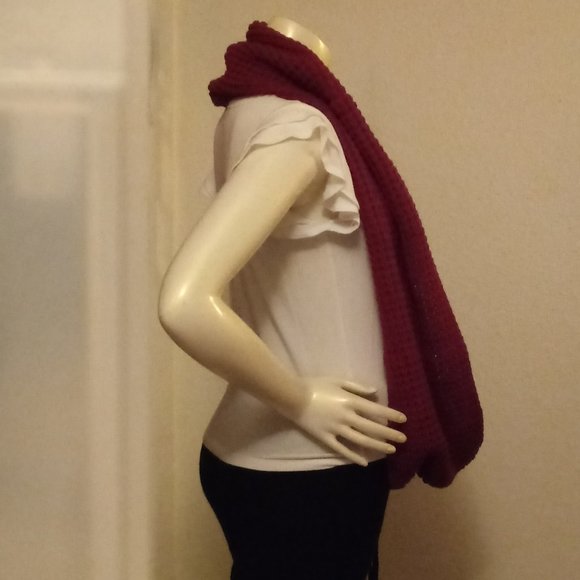 Burgundy Scarf and Head or wristband - Picture 3 of 15